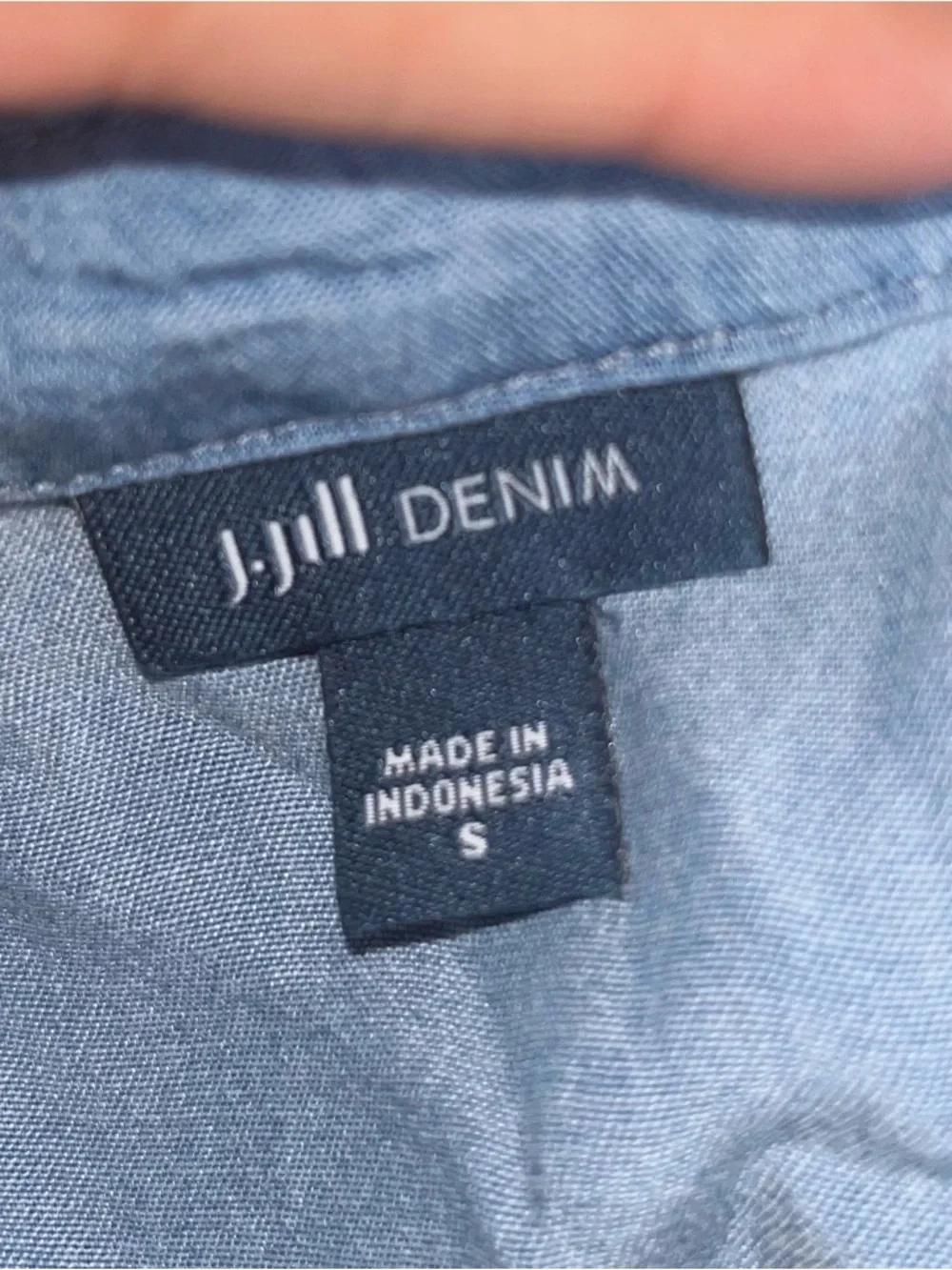 J. Jill Chambray Denim Tunic Blouse Size Small - Picture 8 of 9